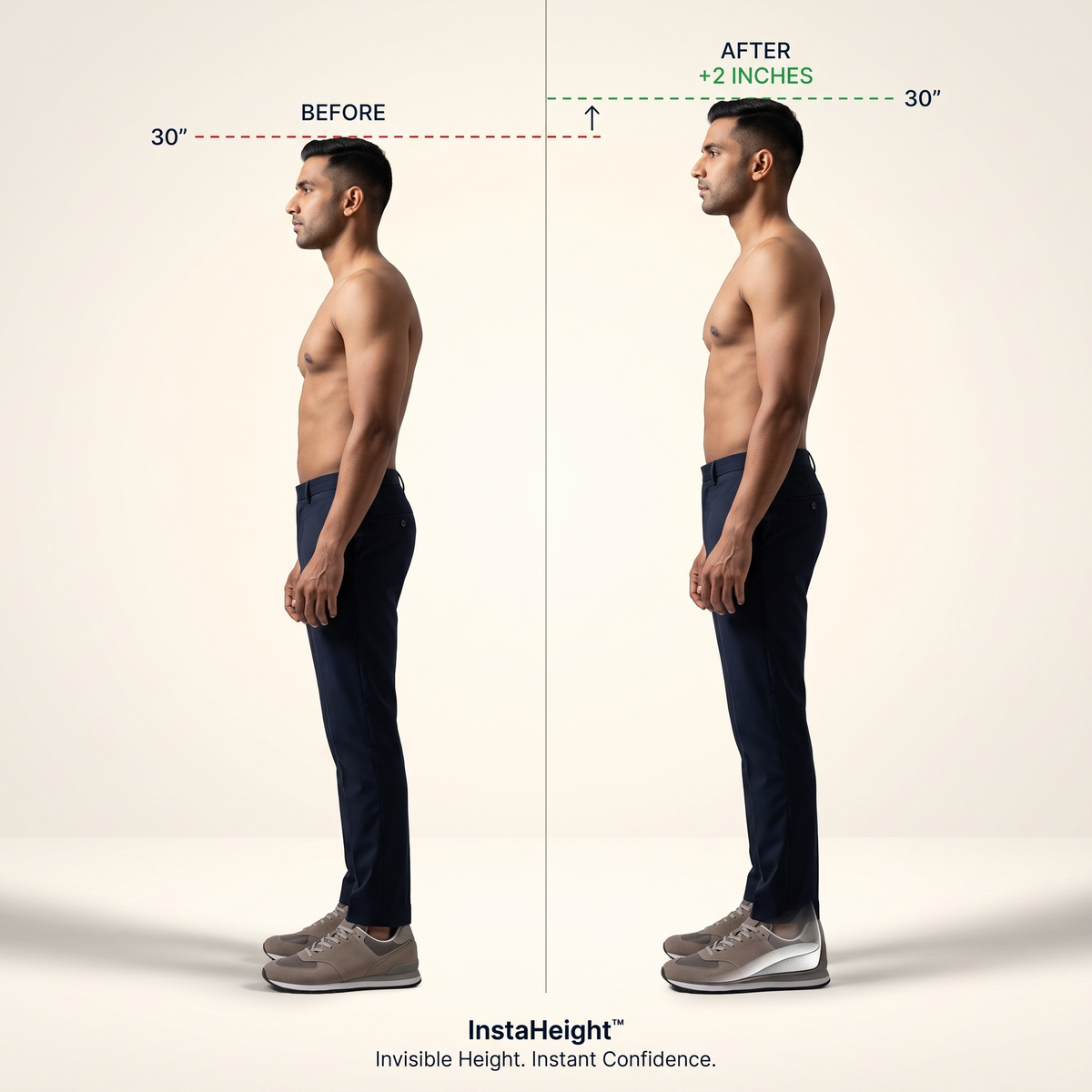 Look 2 Inches Taller Instantly Invisible Insoles with All-Day Cushion Comfort