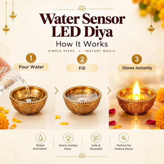 Magic Water Sensor Diya – Pack of 12