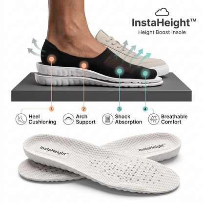 Look 2 Inches Taller Instantly Invisible Insoles with All-Day Cushion Comfort
