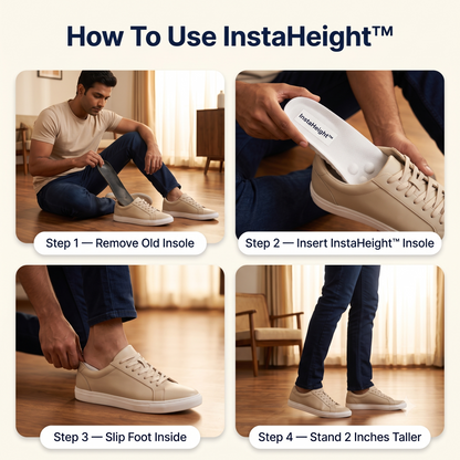 Look 2 Inches Taller Instantly Invisible Insoles with All-Day Cushion Comfort